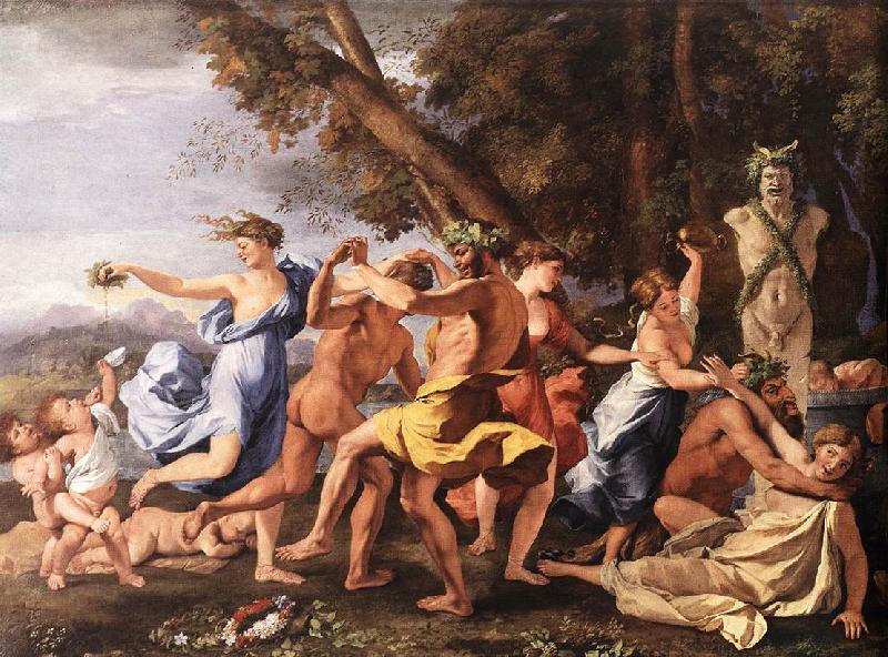 POUSSIN, Nicolas Bacchanal before a Statue of Pan zg China oil painting art